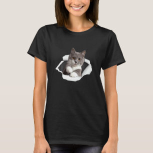 Graue Katze Orn Stoff Für Katze Katzenpapa Katzenm T-Shirt