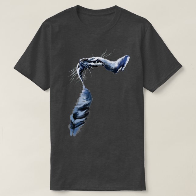 Graue Katze Schattenhäute Geschenke T-Shirt (Design vorne)