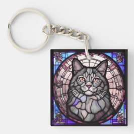 Graue Katze Schlüsselanhänger