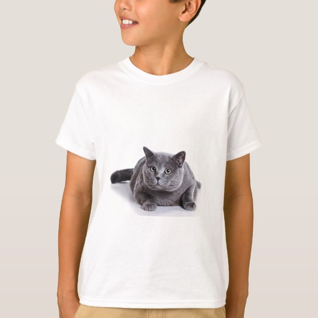 Graue Katze T-Shirt (Vorderseite)