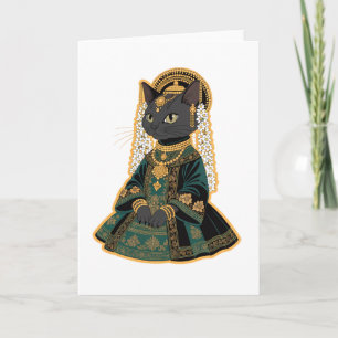 Graue Katzen-Braut-Göttin-Grußkarte Karte