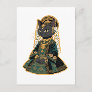 Graue Katzen-Braut-Göttin-Grußkarte Postkarte