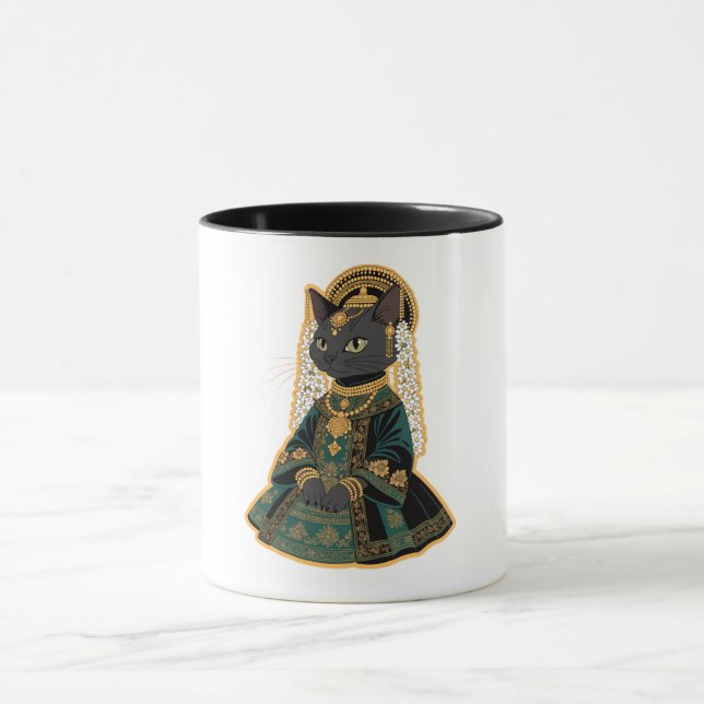Graue Katzen-Braut-Göttin-Kaffeetasse Tasse (Zentrum)