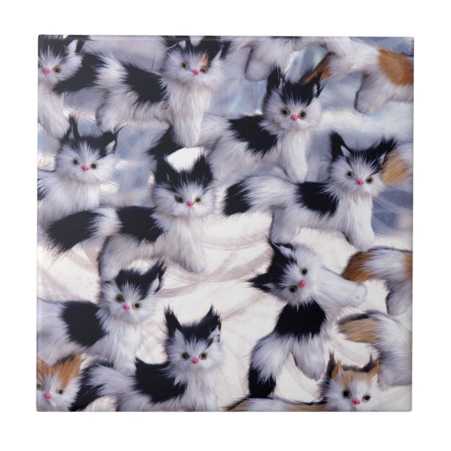 graue Katzen Fliese (Vorderseite)