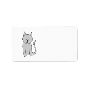 Graue Katzen-Karikatur Adressaufkleber