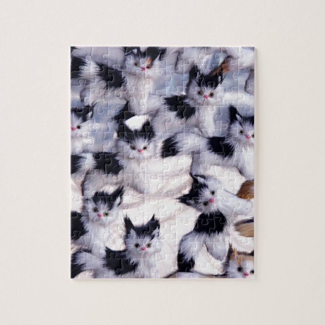 graue Katzen Puzzle (Vertikal)