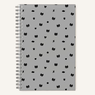 Graue Katzenskizze Notizbuch