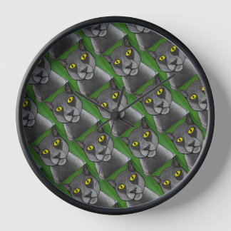Graue Katzenwanduhr Uhr