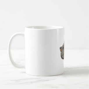 Graue Kawaii Schlafkatze Kaffeetasse
