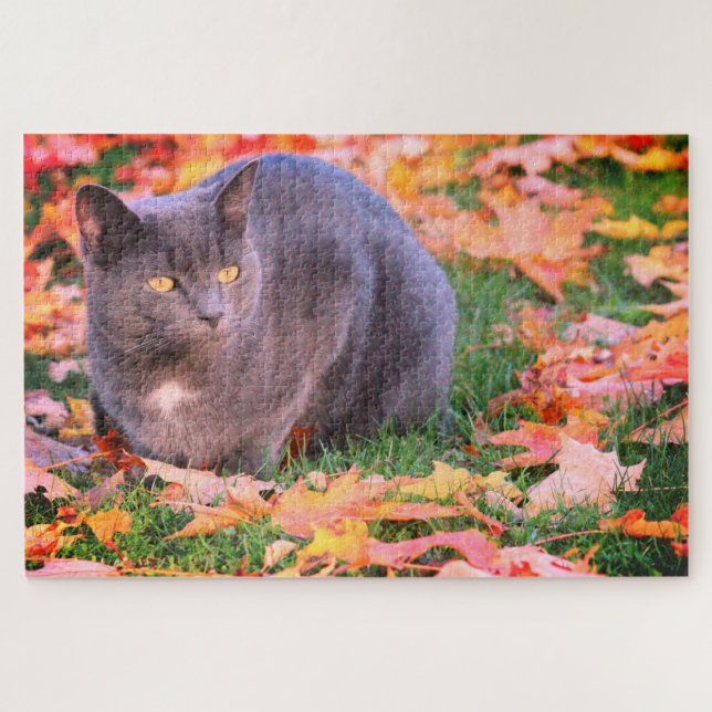 Graue Kitty-Katze Puzzle (Horizontal)