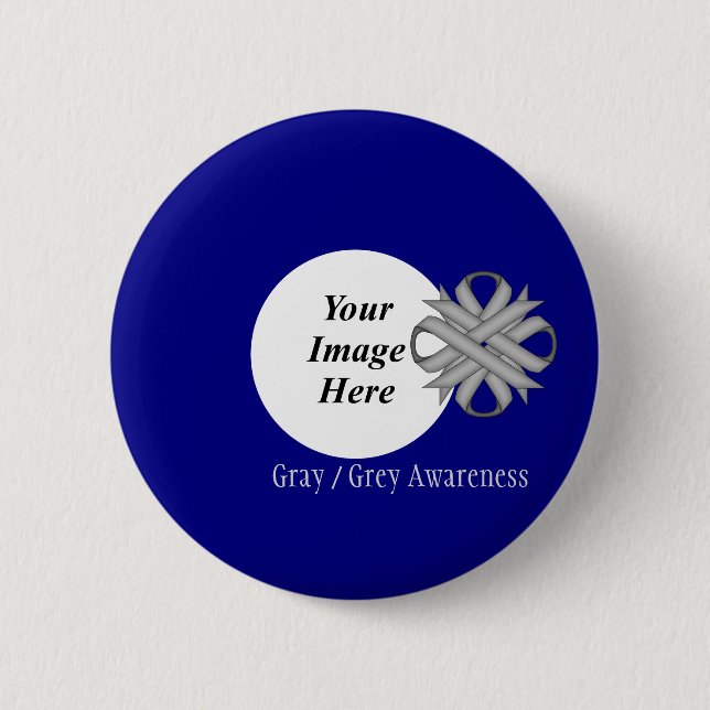 Graue Klebe-Vorlage von Kenneth Yoncich Button (Vorderseite)