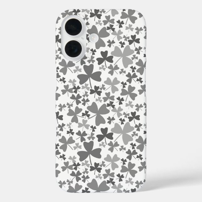 Graue Kleeblätter Case-Mate iPhone Hülle (Rückseite)