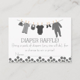 Graue Kleine Kleidung Diaper Raffle Tickets Begleitkarte