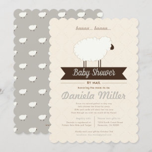 Graue Kleine Lamm-Babydusche von Mail Einladung
