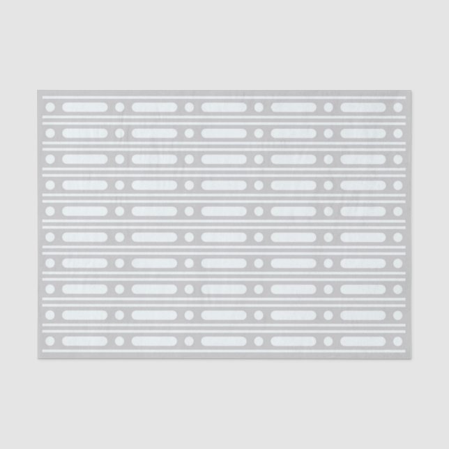 Graue Knochenintarsien-Punkte-Rand-Dekorationspapi Seidenpapier (Vorderseite)