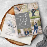 Graue Kollage Save the Date mit Handschrift Ankündigungspostkarte<br><div class="desc">Die Einführung in unsere handgeschriebene Fotokollektion Ankündigung Datum freihalten Postkarten. Diese Postkarten sind nicht nur eine Ankündigung, sie sind ein Ausdruck Ihrer Geschichte, des ersten Kapitels zu dem Ereignis, von dem Sie geträumt haben. Feiern Sie Ihren besonderen Moment mit diesem außergewöhnlichen Kunstwerk und wecken Sie die Vorfreude in jedem Empfänger....</div>