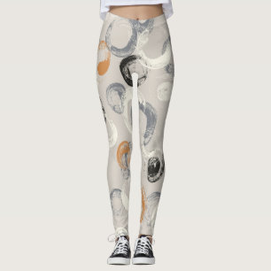 Graue Kreise: einfaches nahtloses Muster Leggings