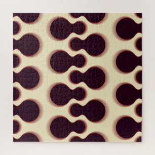 Graue, kugelförmige Formen, braune Farbmuster. Puzzle