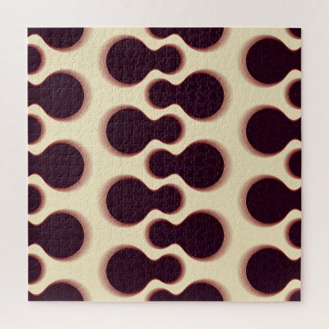 Graue, kugelförmige Formen, braune Farbmuster. Puzzle (Vertikal)