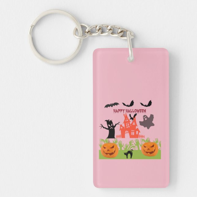 Graue Landschaft grüner Hände aus der Erde Schlüsselanhänger (Vorderseite)