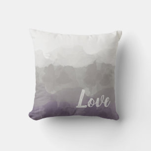 Graue Lavendel-Liebe-Wasserfarbe Kissen