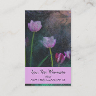 *~* Graue Lavendel-Rosa-Tulpe Grunge-Shabby-Vintag Visitenkarte