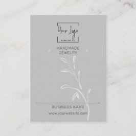 Graue Leaf Social QR Fashion Jewelier Display Card Telefonnummerkarte