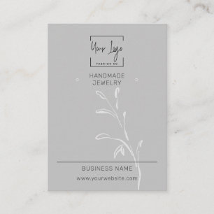 Graue Leaf Social QR Fashion Jewelier Display Card Telefonnummerkarte