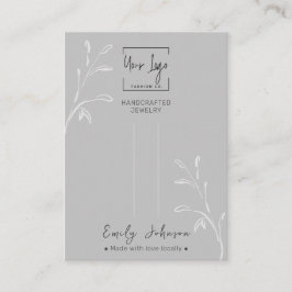 Graue Leaf Social QR Schmuckhalle Clip Display Car Telefonnummerkarte