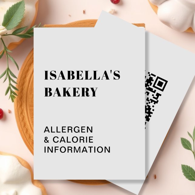 Graue Lebensmittelallergie Kalorieninformation QR  (Von Creator hochgeladen)