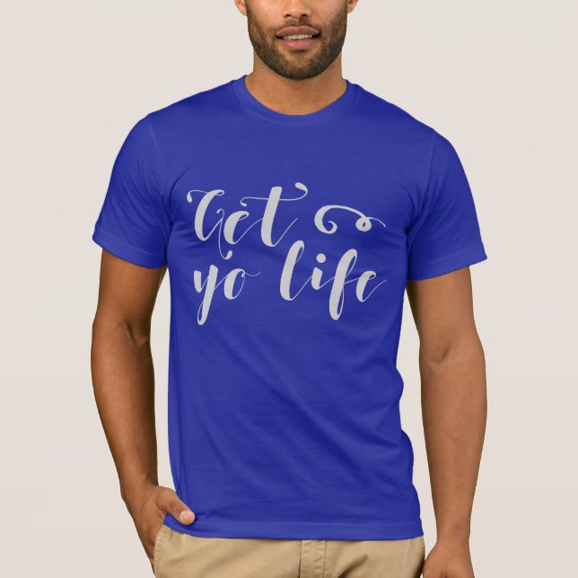 Graue Lebenstypografie T-Shirt (Vorderseite)