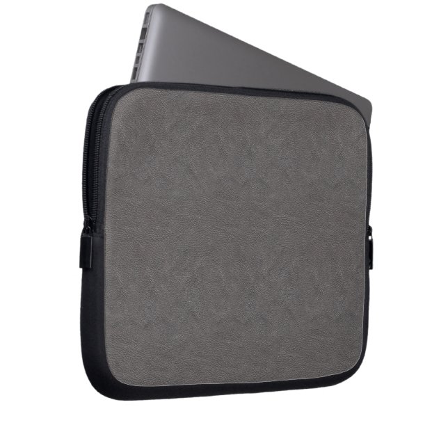 Graue Leder-Blick Elektronik Laptopschutzhülle (Vorne Rechts)
