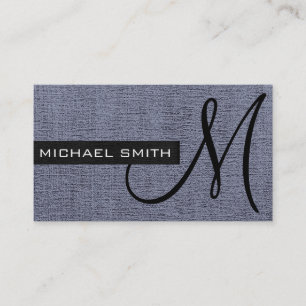 Graue Leinwand Elegantes Monogramm #2 Visitenkarte