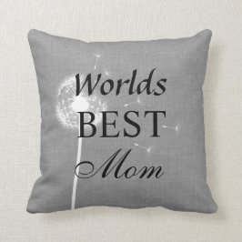 Graue Leinwand-Weltbestes Mama-Kissen mit Kissen