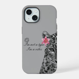Graue Leopard-Ästhetik-Handyhülle - Trendiges Desi iPhone 15 Hülle