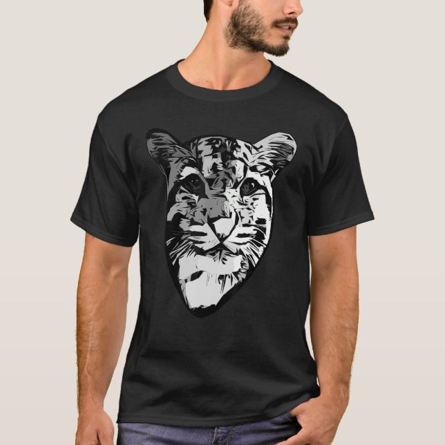 Graue Leopardenprägung T-Shirt (Vorderseite)