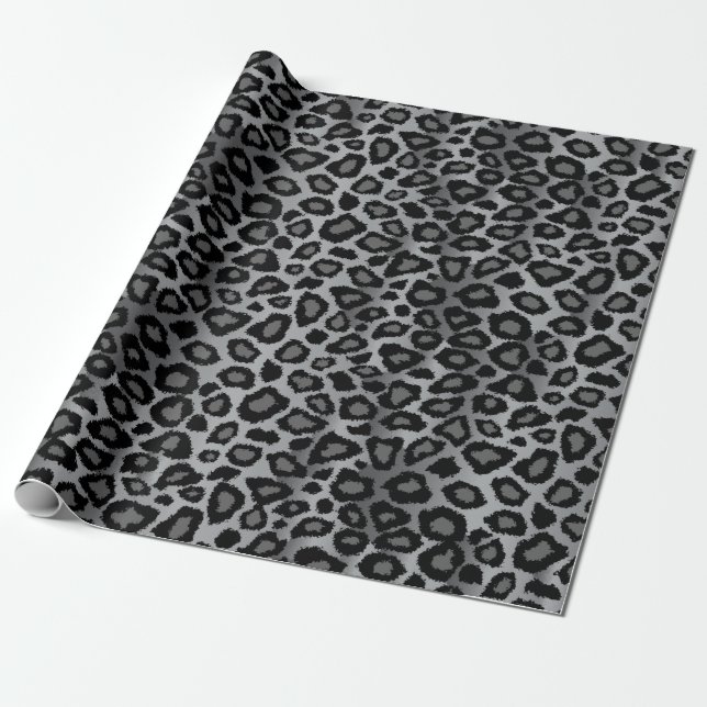 Graue Leopardin Geschenkpapier (Ungerollt)