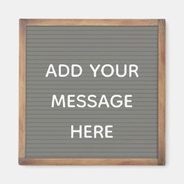 Graue Letterboard in Frame Custom Message Magnet