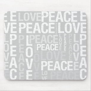 Graue Liebe Friedenstyppografie Mousepad