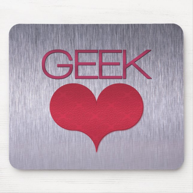 Graue Liebe (Herz) Mousepad, dunkelrosa Mousepad (Vorne)