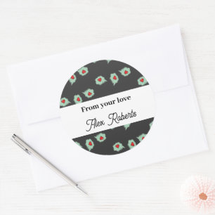 Graue Liebe Runder Aufkleber