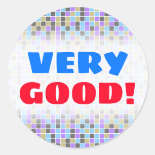 Graue, lila, beige, blaue Quadrate/Fliesen-Muster Runder Aufkleber