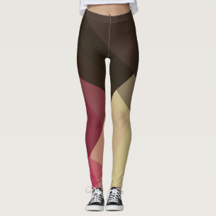 Graue Lila Creme Modernes geometrisches Muster Leggings
