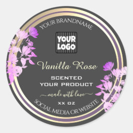 Graue, Lila goldene Produktkennzeichnungen, Logo-F Runder Aufkleber