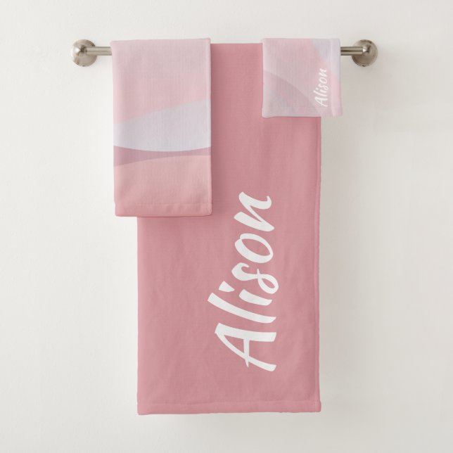 Graue lila Gradientenbezeichnung abstrakt Badhandtuch Set (Insitu)