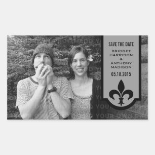 Graue Lilie Banner Save the Date Stickers