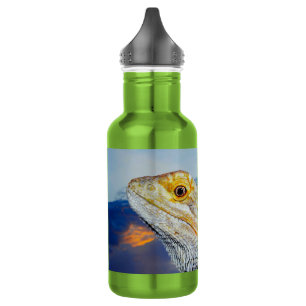 Graue Lizard bei Sonnenuntergang Wasserflasche