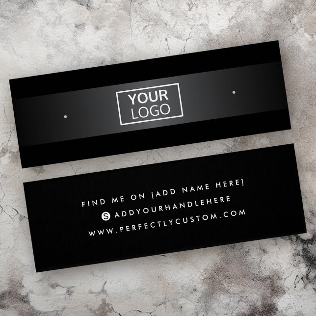 Graue Logo-Farbverlaufskarte schwarzer Ohrring (Logo gray gradient black stud earring display card)