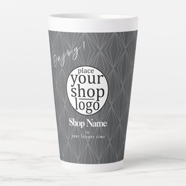 Graue Logos für moderne Geometrie Milchtasse (Vorderseite)