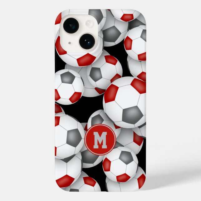 Graue Mädchenbälle mit Monogramm Case-Mate iPhone Hülle (Rückseite)